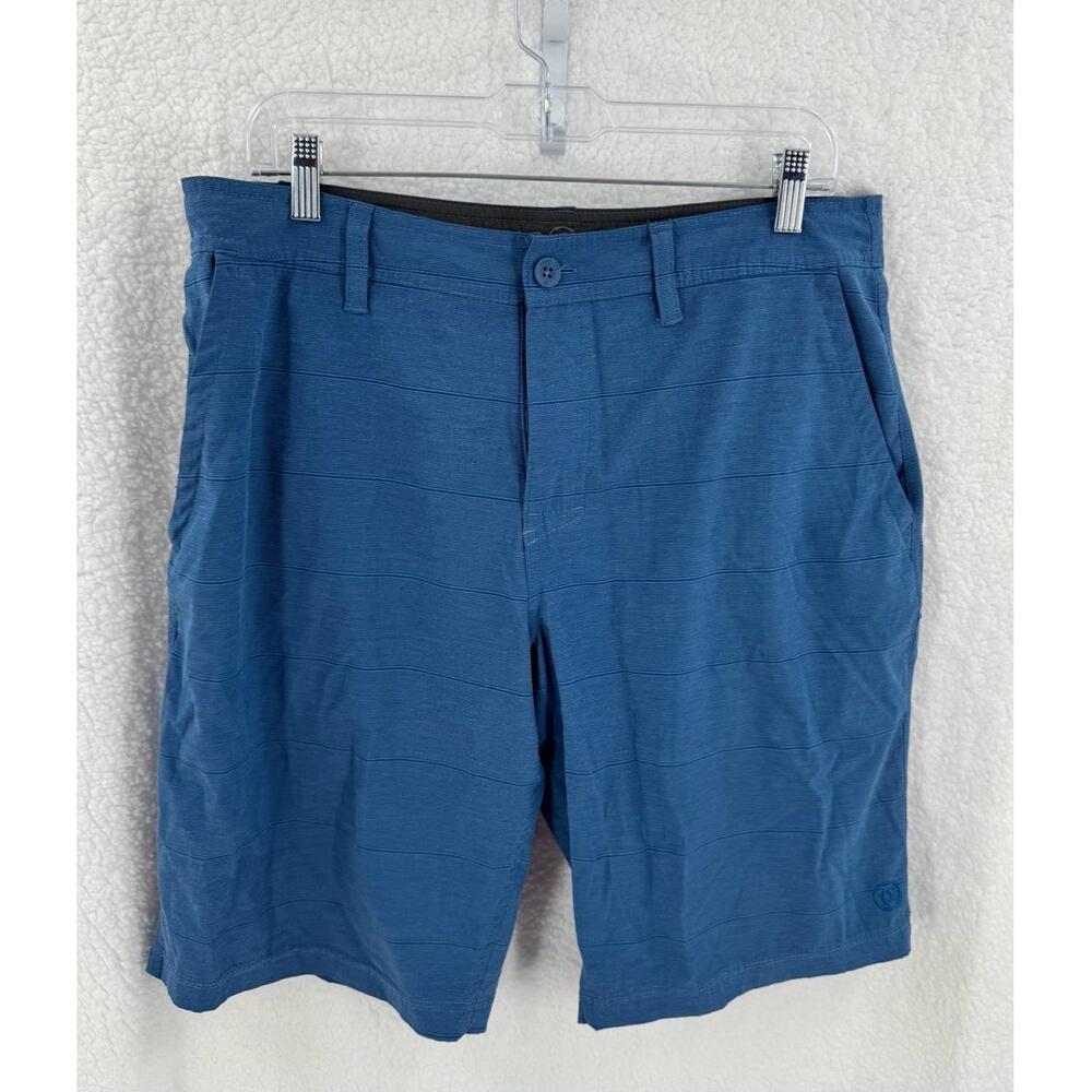 Hang Ten Blue Flat Front‎ Belt Loops Casual Shorts Mens Size 34